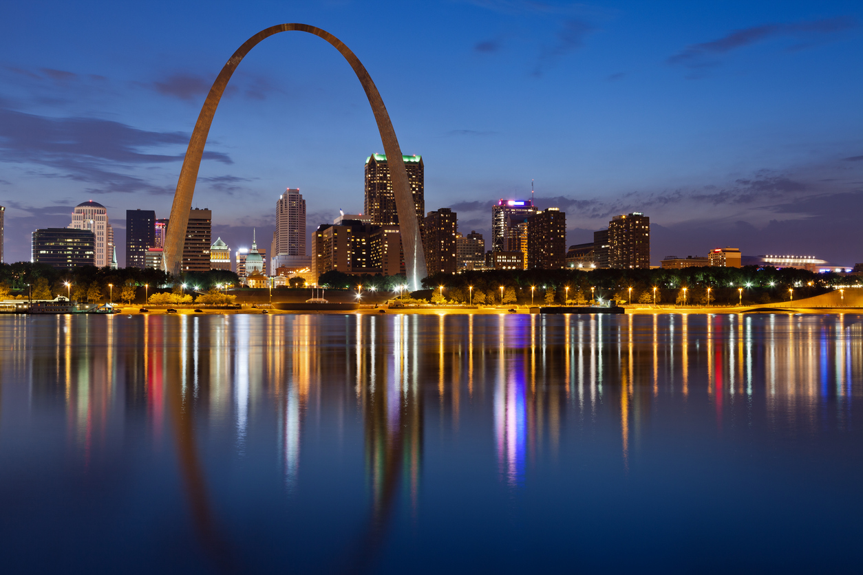 St. Louis skyline at night